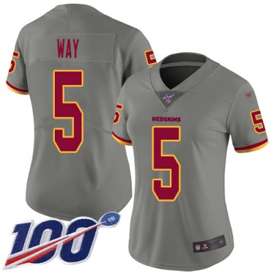 Nike Washington Commanders #5 Tress Way Gray Women's Stitched NFL Limited Inverted Legend 100th Season Jersey
